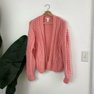 Pink H&M Bobble Knit Cardigan